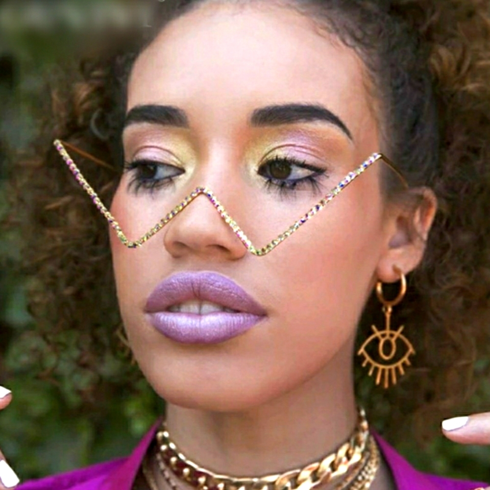 🕶️Fashion Rimless Triangle Rhinestone Sunglasses